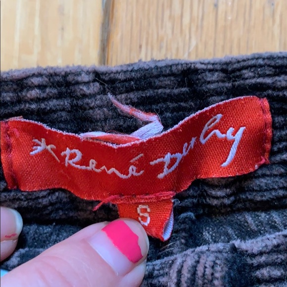 Embroidered corduroy brown/black flare pants - Picture 3 of 4